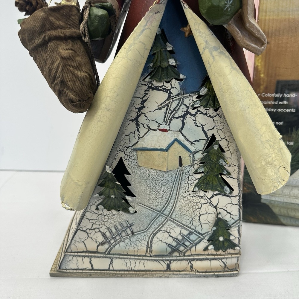 Kirkland 18" tall Metal Tin Santa Claus Tea Light Votive Candle Holder Holidays - Picture 5 of 15